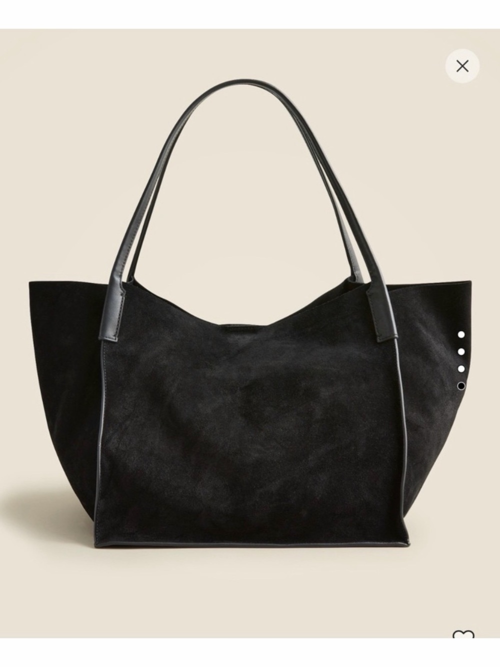 JCREW | Berkeley Large Oversized Black Suede Tote Bag - Picture 1 of 10